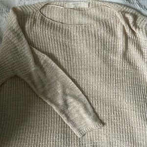 Zara Knit Beige Oversized Top Medium